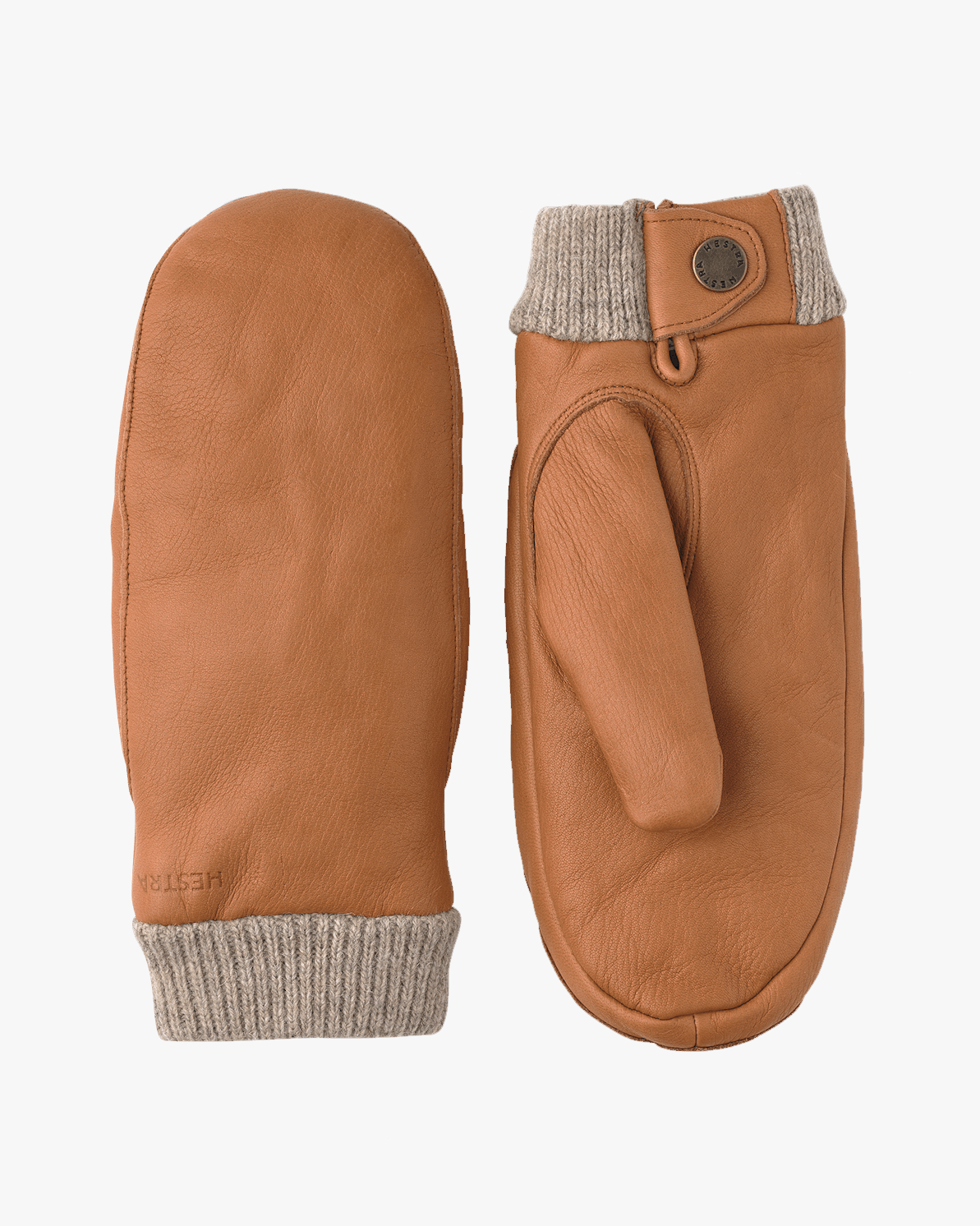 Hestra Womens Idun Mitt Wool Lined Leather Mittens - Cork | Hestra Gloves | JEANSTORE