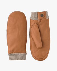 Hestra Womens Idun Mitt Wool Lined Leather Mittens - Cork | Hestra Gloves | JEANSTORE