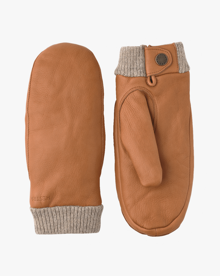 Hestra Womens Idun Mitt Wool Lined Leather Mittens - Cork