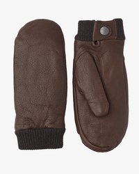 Hestra Womens Idun Mitt Wool Lined Leather Mittens - Chocolate