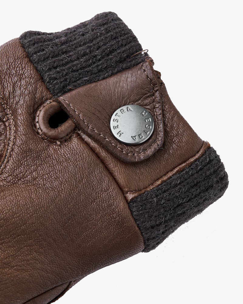 Hestra Womens Idun Mitt Wool Lined Leather Mittens - Chocolate