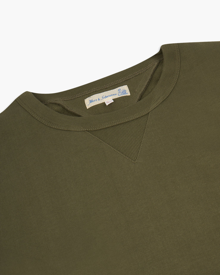 Merz B Schwanen Good Originals 346 10oz Loopwheeled Sweatshirt - Army