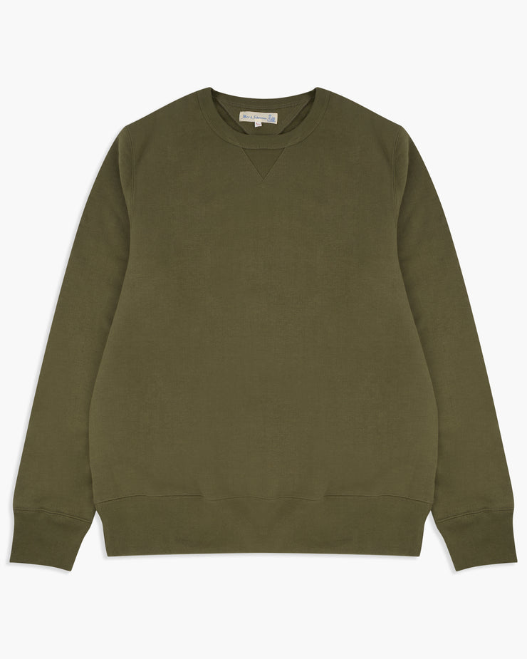 Merz B Schwanen Good Originals 346 10oz Loopwheeled Sweatshirt - Army