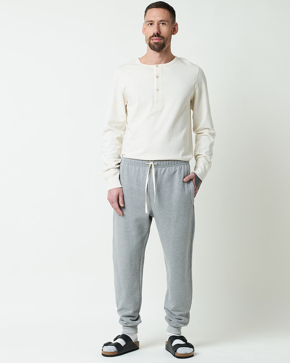 Merz b. Schwanen 359 Loopwheeled Sweat Pants - Grey Melange