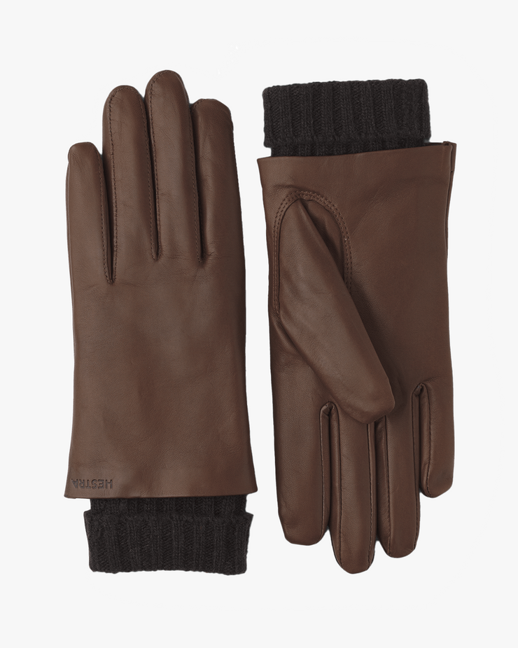 Hestra Womens Megan Wool Lined Hairsheep Leather Gloves - Chestnut