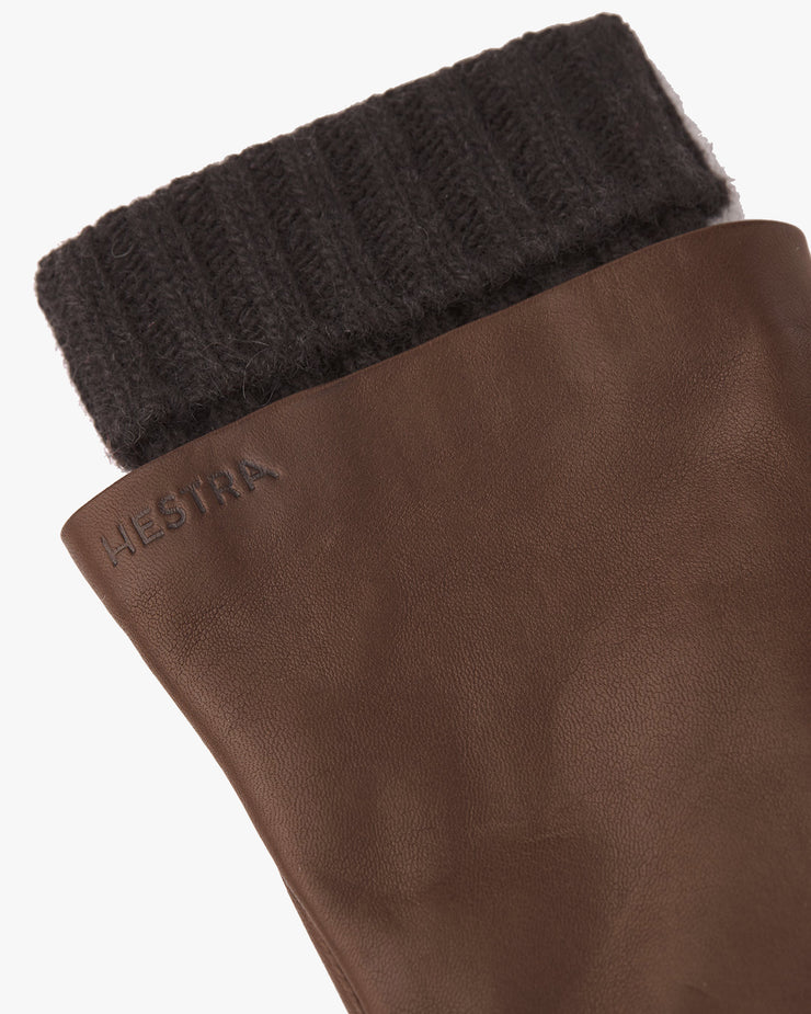 Hestra Womens Megan Wool Lined Leather Gloves - Chestnut