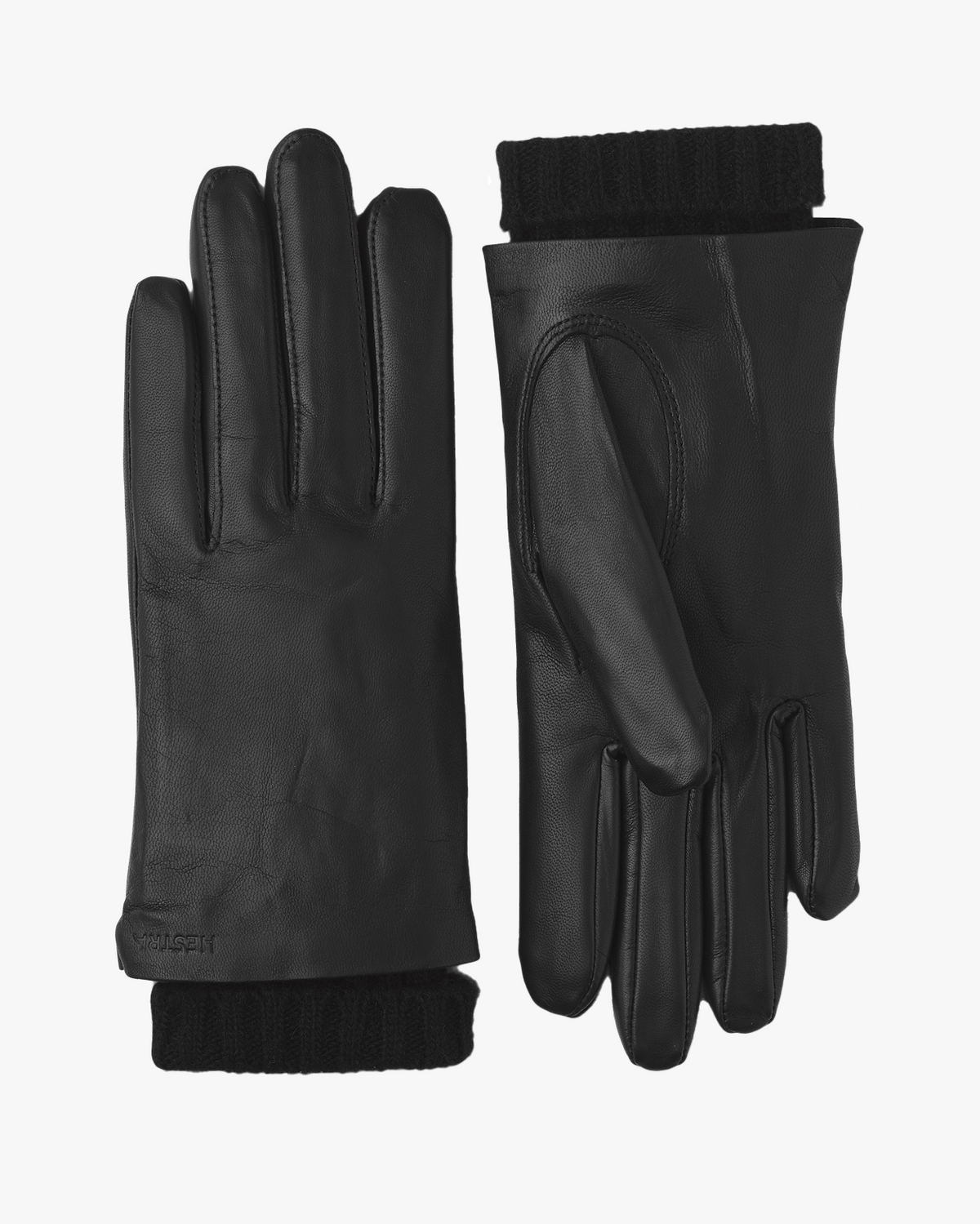 Hestra Womens Megan Wool Lined Hairsheep Leather Gloves - Black | Hestra Gloves | JEANSTORE