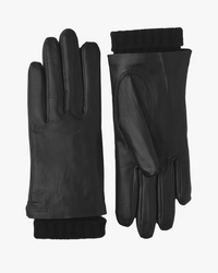 Hestra Womens Megan Wool Lined Hairsheep Leather Gloves - Black | Hestra Gloves | JEANSTORE