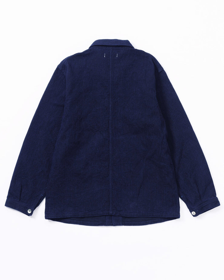 Omoto Denim 3720 12oz Cube Sashiko Denim Chore Jacket - Indigo