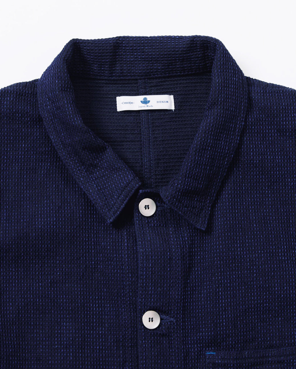 Omoto Denim 3720 12oz Cube Sashiko Denim Chore Jacket - Indigo