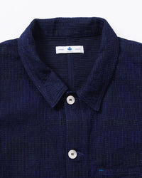Omoto Denim 3720 12oz Cube Sashiko Denim Chore Jacket - Indigo