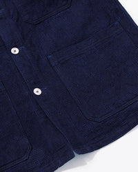 Omoto Denim 3720 12oz Cube Sashiko Denim Chore Jacket - Indigo