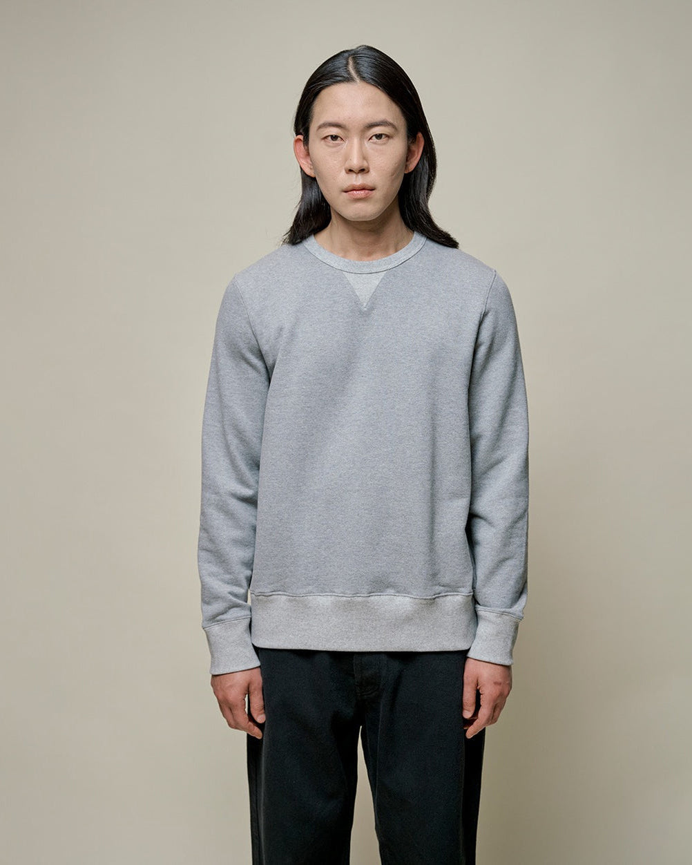 Merz b. Schwanen 3M46 10oz Vintage Loopback Fleece Sweatshirt - Grey Melange