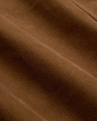 3sixteen brown moleskin work jacket styled outfit upclose view of dark brown cloth