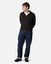 3sixteen Long Sleeve Knit Polo - Bark Boucle | 3sixteen Polo Shirts | JEANSTORE