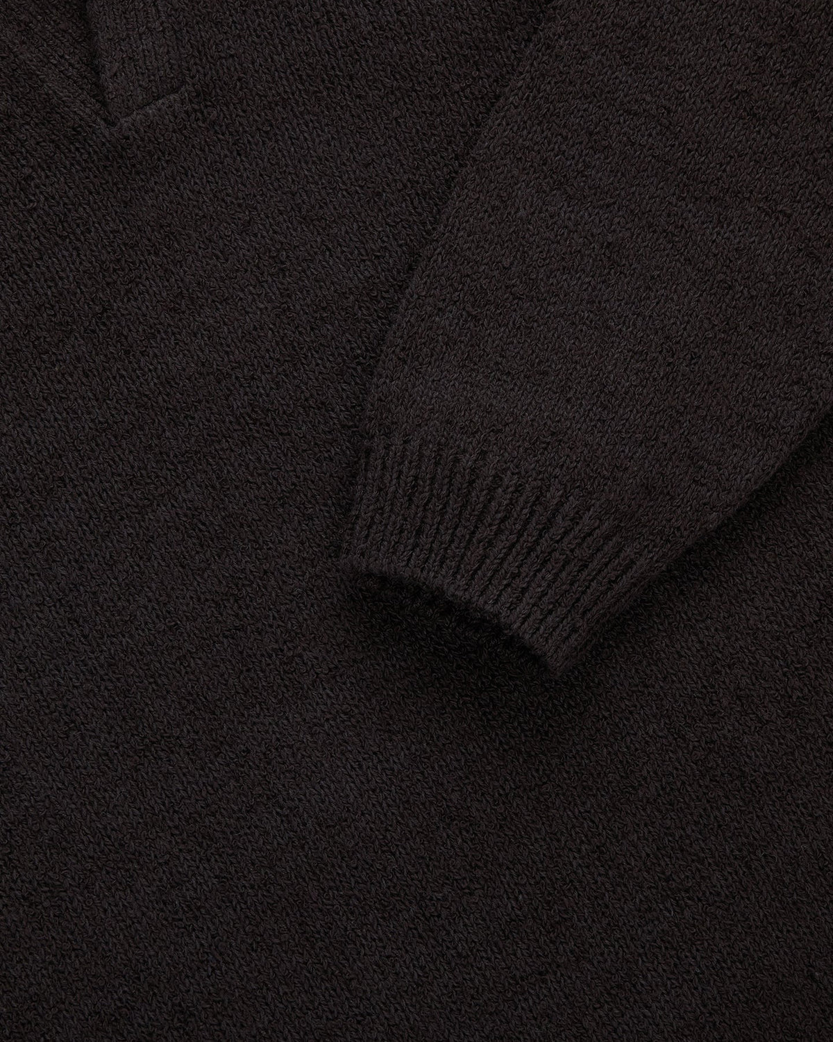 3sixteen Long Sleeve Knit Polo - Bark Boucle | 3sixteen Polo Shirts | JEANSTORE