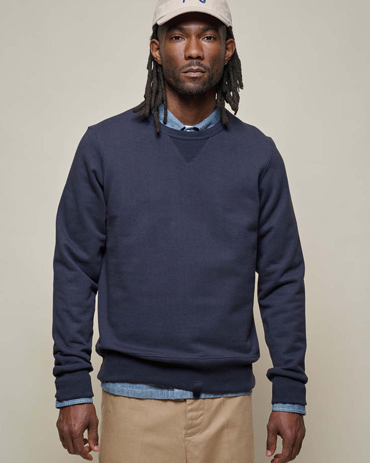 Merz b. Schwanen 3S48 14.8oz Classic Fit Heavyweight Sweatshirt - Dark Navy