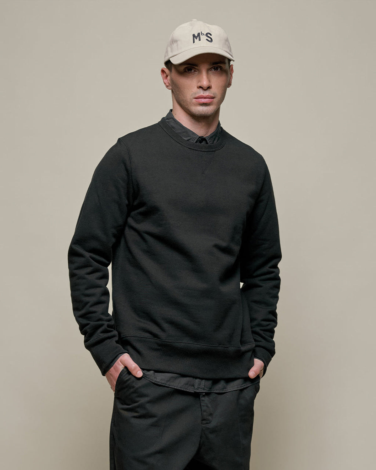 Merz b. Schwanen Originals 3S48 Classic Fit Heavyweight Sweatshirt - Deep Black