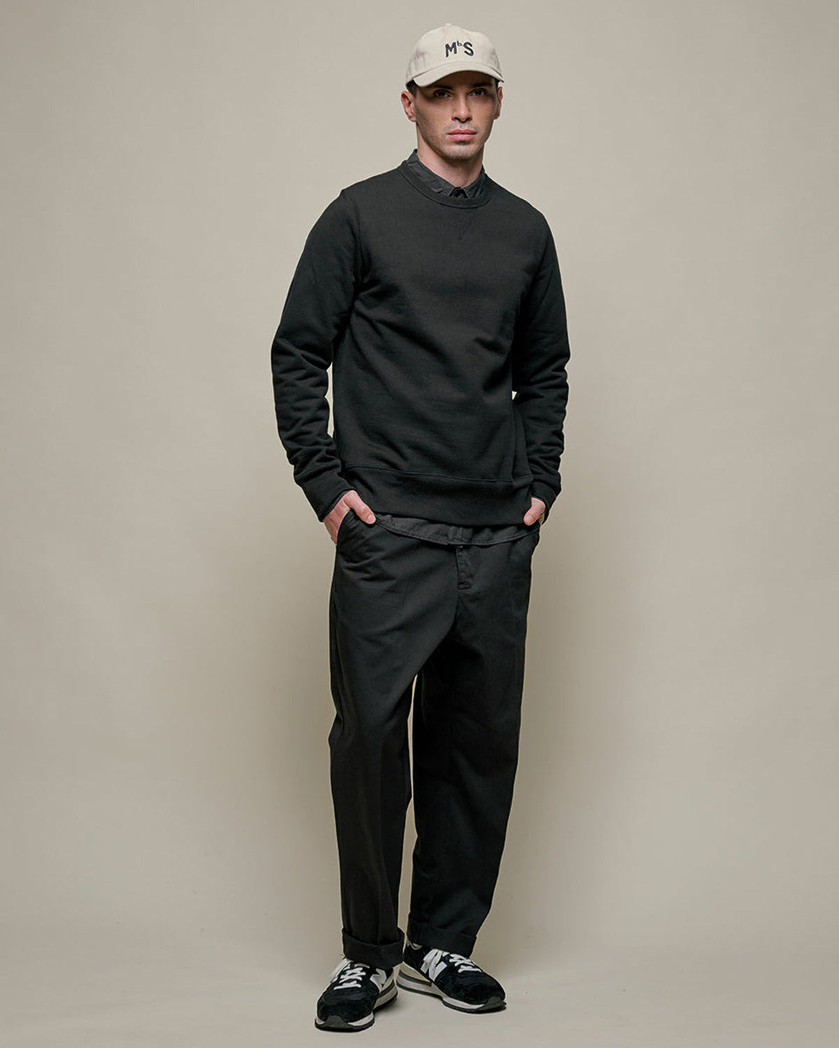 Merz b. Schwanen Originals 3S48 Classic Fit Heavyweight Sweatshirt - Deep Black