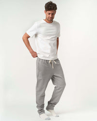 Merz b. Schwanen 3S50 14.8oz Classic Fit Heavyweight Sweatpants - Grey Melange