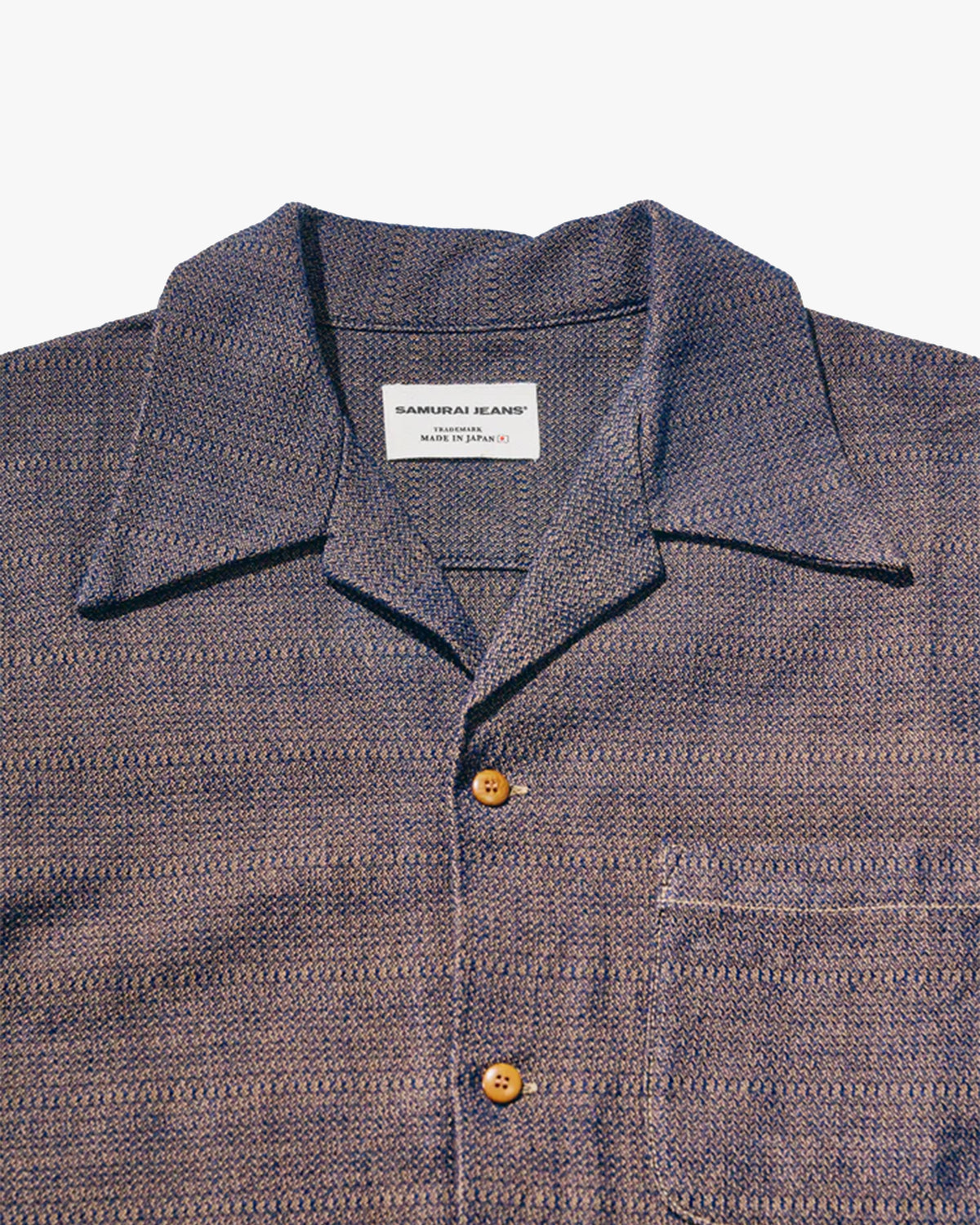 Samurai Jeans SOS26 Kanoko Aimadara Shirt - Indigo / Brown