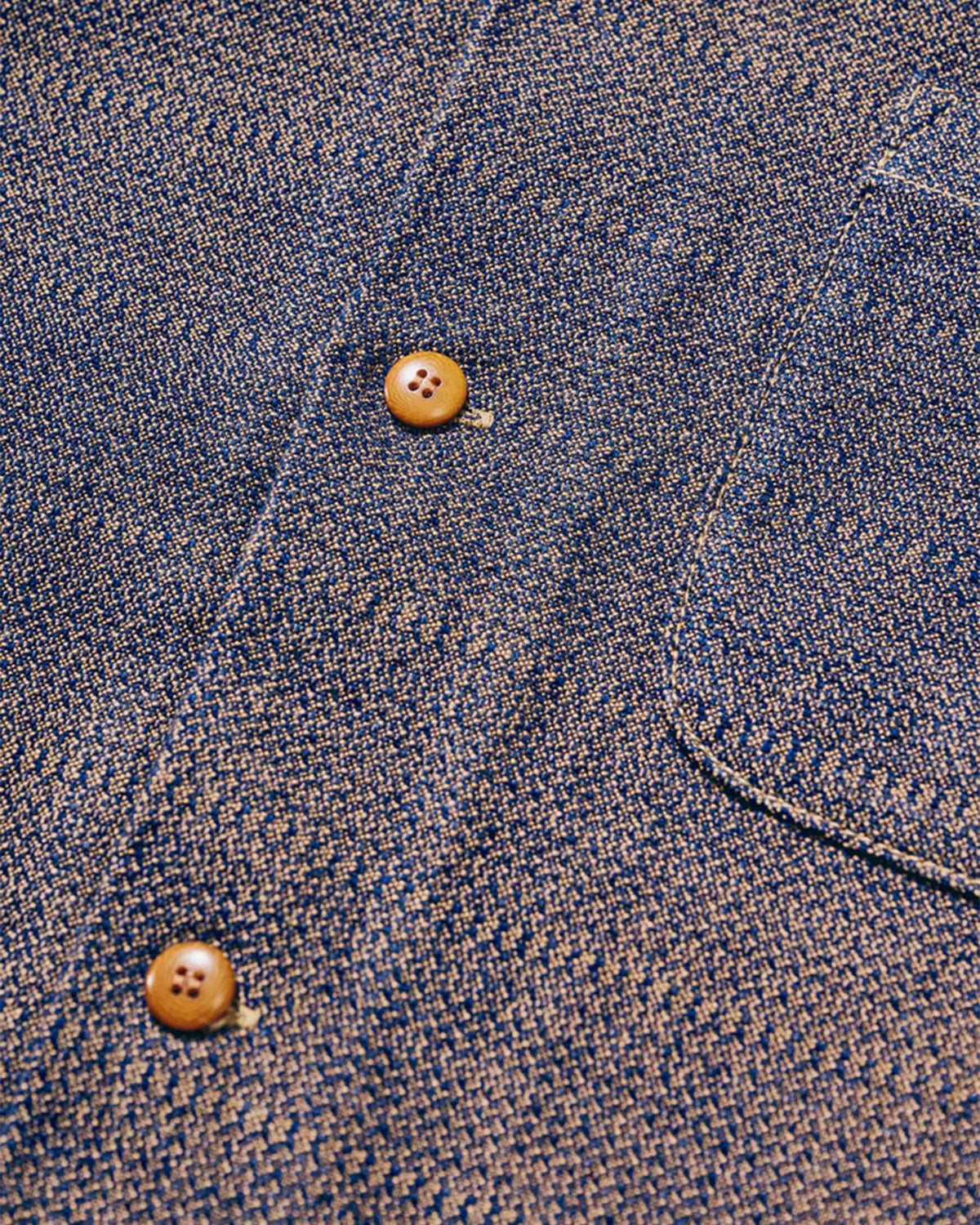Samurai Jeans SOS26 Kanoko Aimadara Shirt - Indigo / Brown