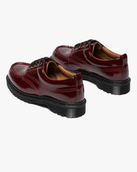 Dr Martens Archive Lowell 4-Eye Moc Toe Shoe - Cherry Red Laquered Leather