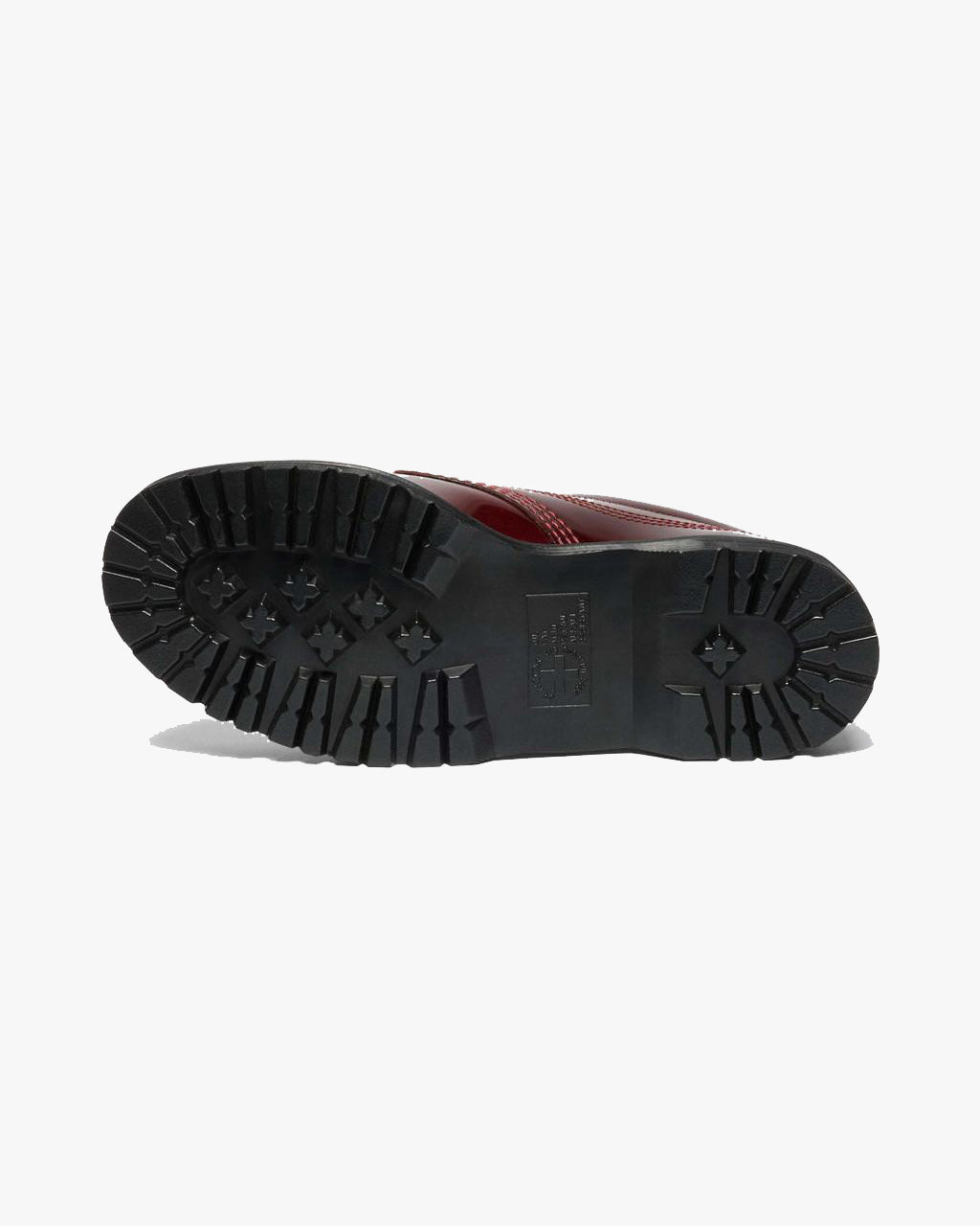 Dr Martens Archive Lowell 4-Eye Moc Toe Shoe - Cherry Red Laquered Leather