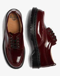 Dr Martens Archive Lowell 4-Eye Moc Toe Shoe - Cherry Red Laquered Leather