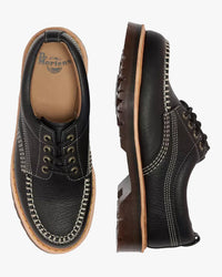 Dr Martens Archive Lowell 4-Eye Moc Toe Shoe - Black Wild Grain | Dr Martens Shoes | JEANSTORE