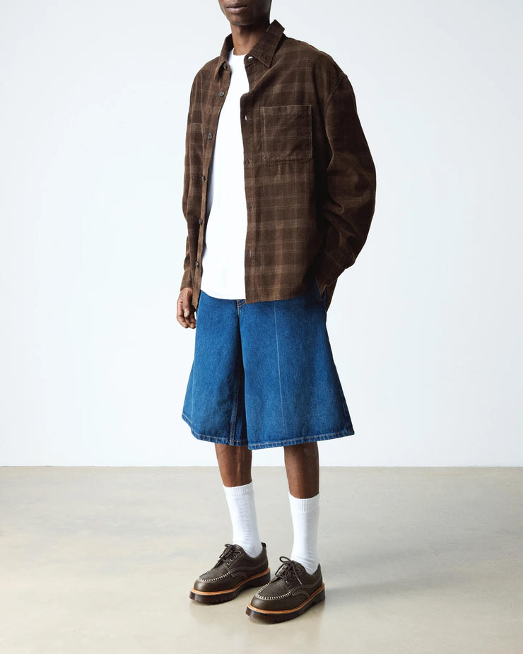 Dr Martens Archive Lowell 4-Eye Moc Toe Shoe - Olive Wild Grain