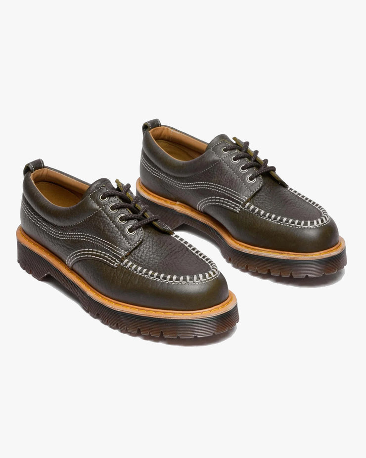 Dr Martens Archive Lowell 4-Eye Moc Toe Shoe - Olive Wild Grain