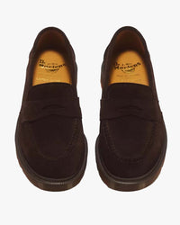 Dr Martens Made In England Delapre Penny Loafers - Brindle Brown Repello Calf Suede