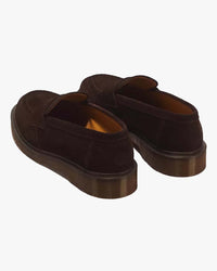 Dr Martens Made In England Delapre Penny Loafers - Brindle Brown Repello Calf Suede