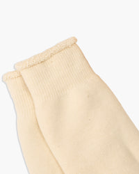 RoToTo R1001 Double Face Crew Socks - Ivory | RoToTo Socks | JEANSTORE
