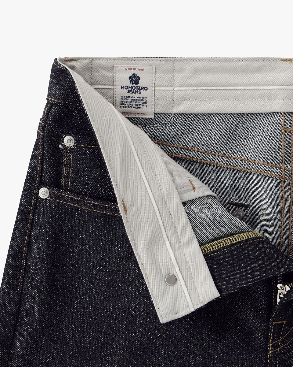 Momotaro Jeans #100 Cotton Silk Straight Fit Mens Jeans - 15oz Zimbabwe Cotton & Silk Selvedge Denim / Zipper | Momotaro Jeans Jeans | JEANSTORE