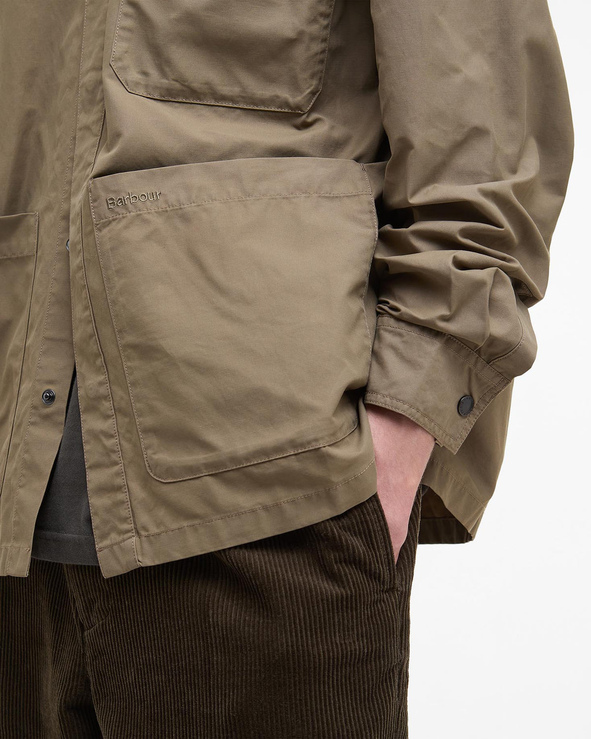 Barbour Heritage Silverbay Oversized Twill Overshirt - British Khaki | Barbour Shirts | JEANSTORE