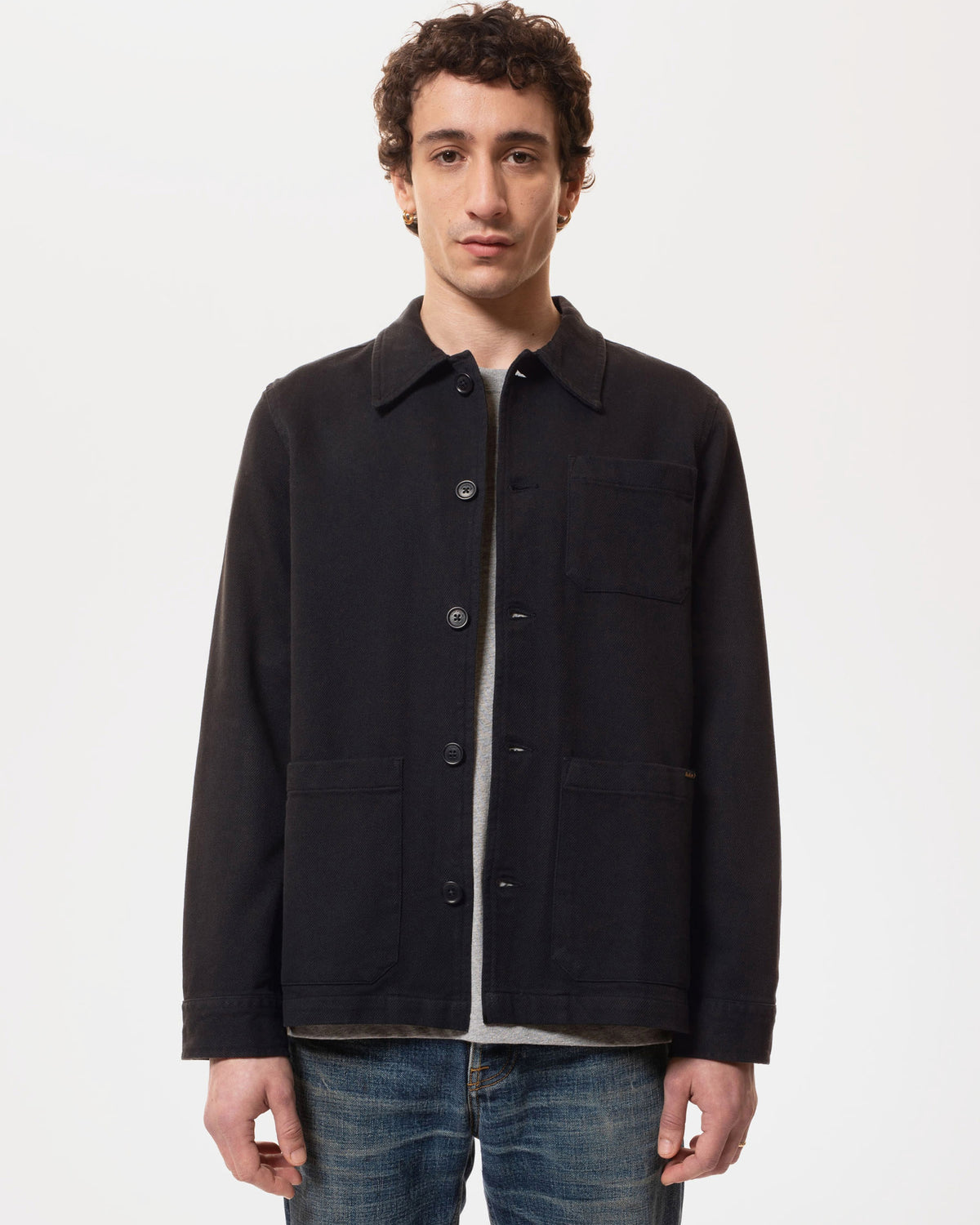 Nudie Jeans Barney Worker Jacket - Black | Nudie Jeans Jackets & Coats | JEANSTORE