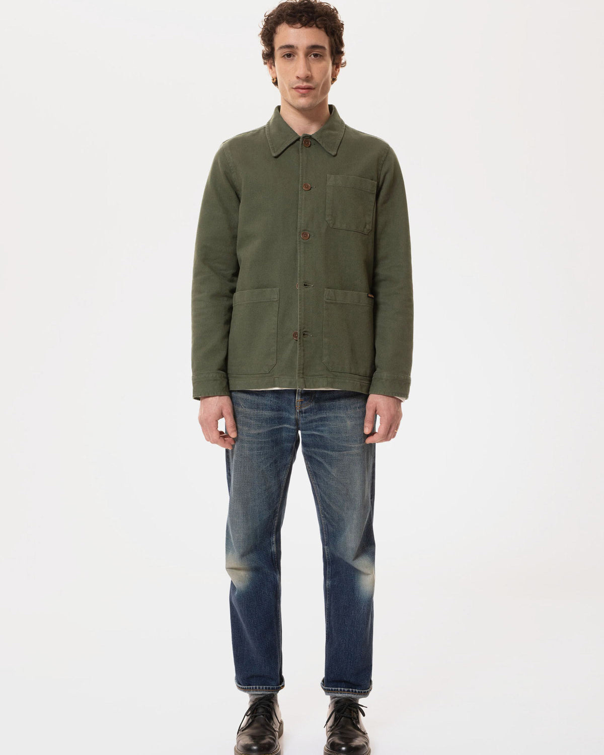Nudie Jeans Barney Worker Jacket - Olive | Nudie Jeans Jackets & Coats | JEANSTORE
