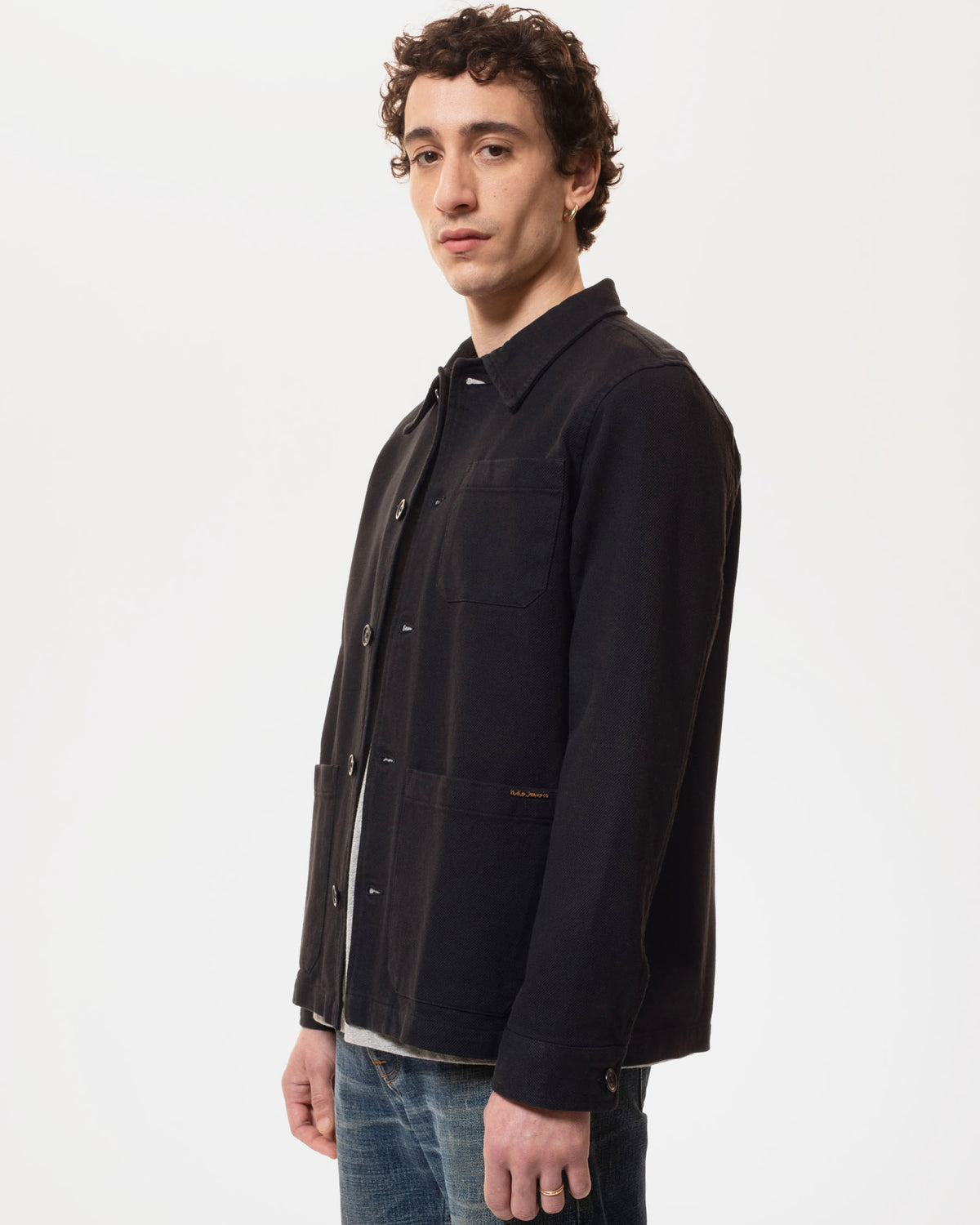 Nudie Jeans Barney Worker Jacket - Black | Nudie Jeans Jackets & Coats | JEANSTORE