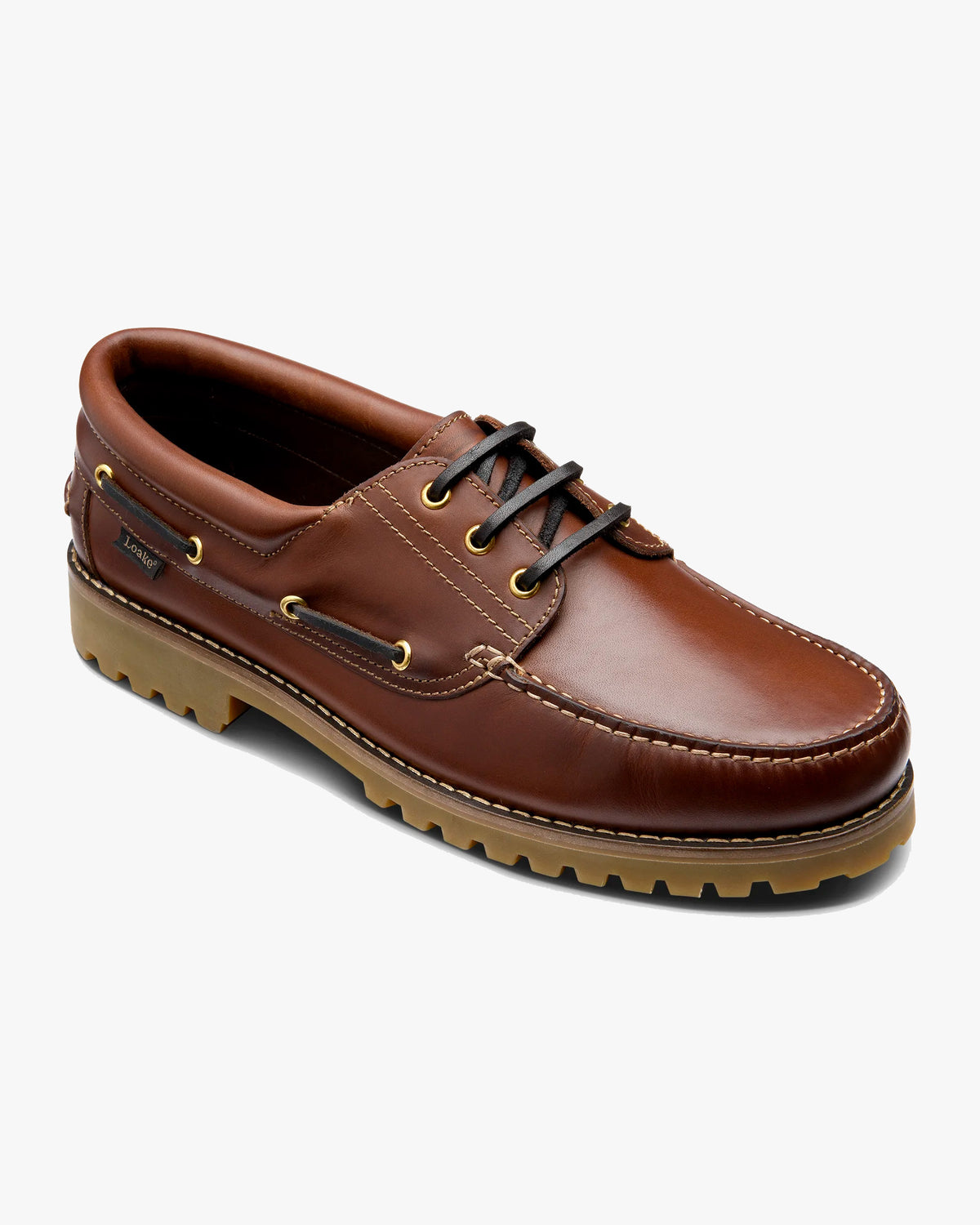 Loake Lifestyle 523 Deck Shoe - Brown Waxy Leather