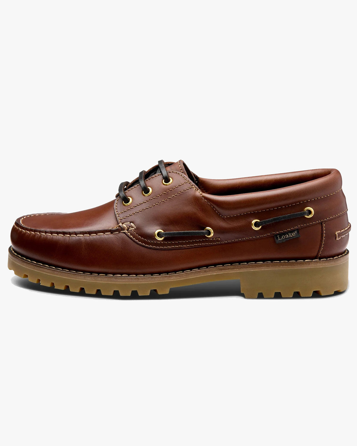 Loake Lifestyle 523 Deck Shoe - Brown Waxy Leather
