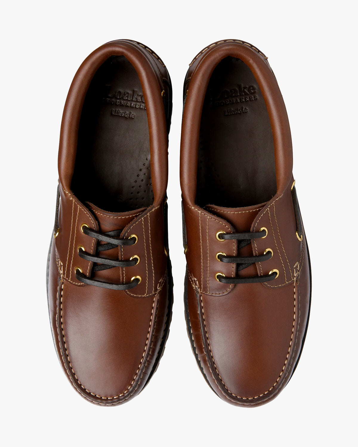 Loake Lifestyle 523 Deck Shoe - Brown Waxy Leather