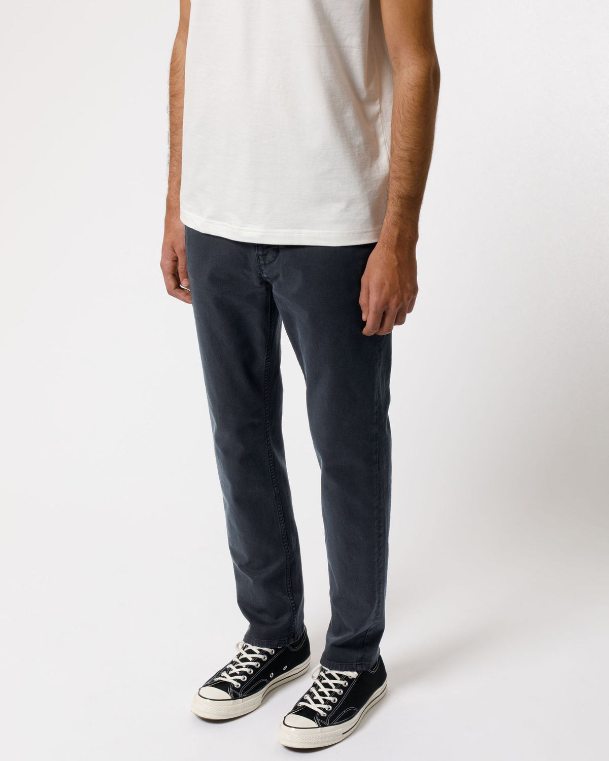 Nudie Easy Alvin Slim Tapered Mens Chinos - Dark Midnight | Nudie Jeans Chinos & Trousers | JEANSTORE