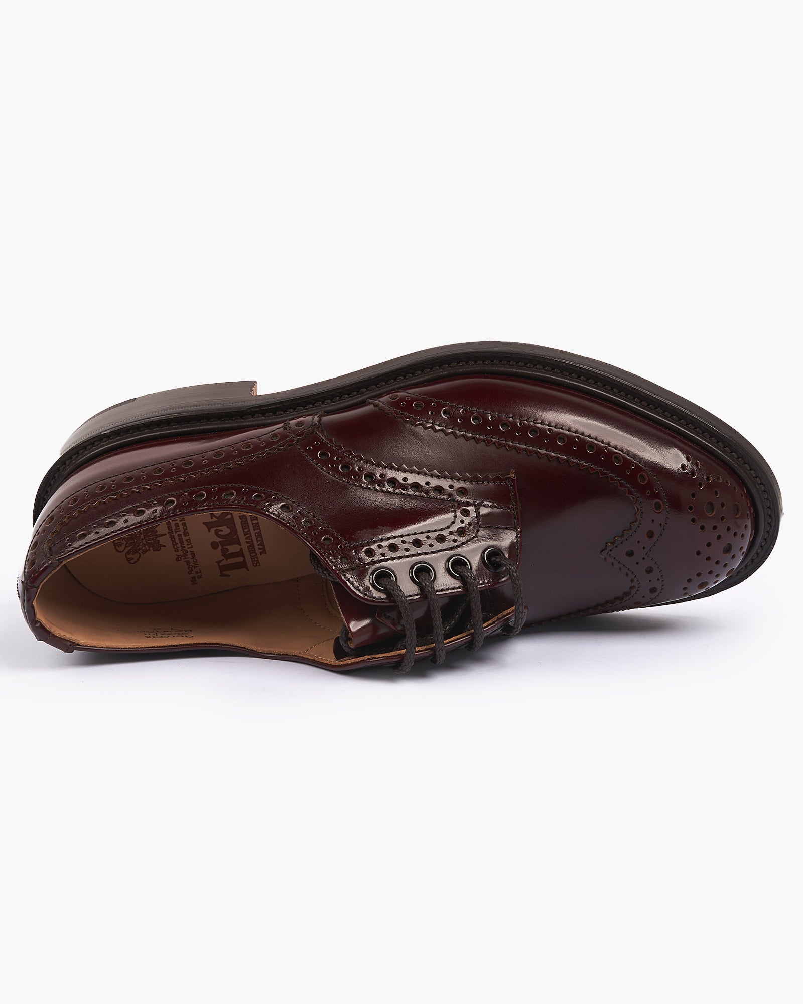 Trickers Bourton Country Derby Brogues - Burgundy Bookbinder / Double