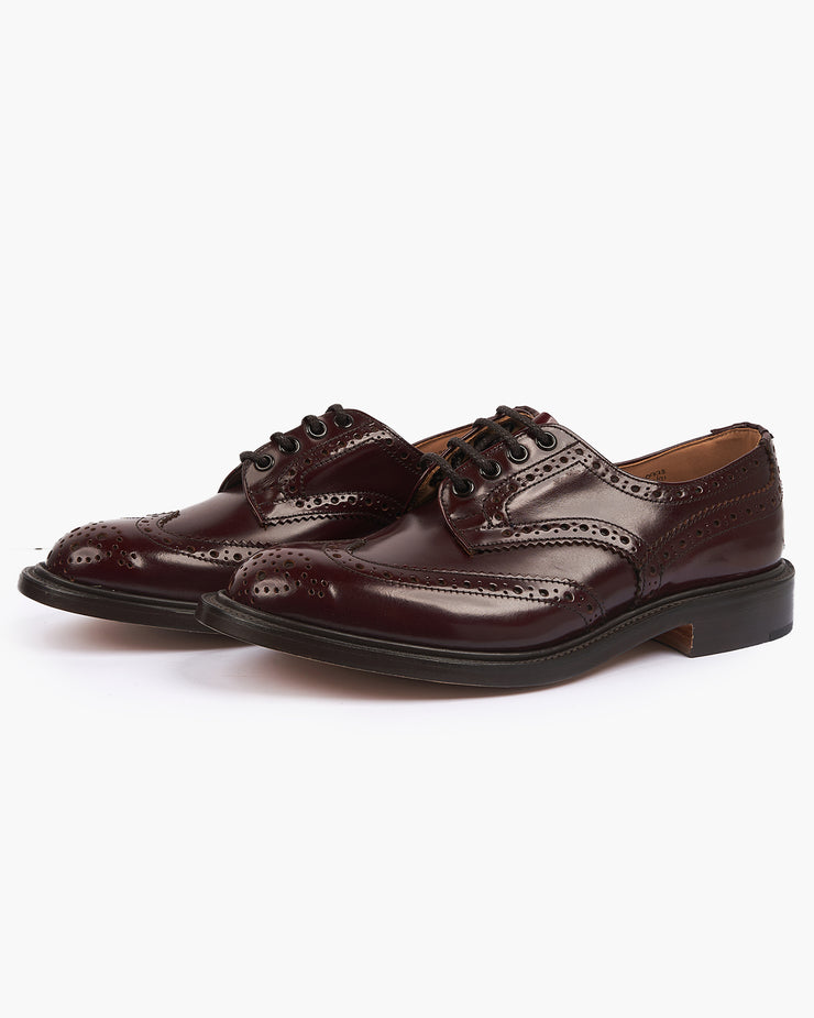 Trickers Bourton Country Derby Brogues - Burgundy Bookbinder / Double Leather Sole | Trickers Shoes | JEANSTORE