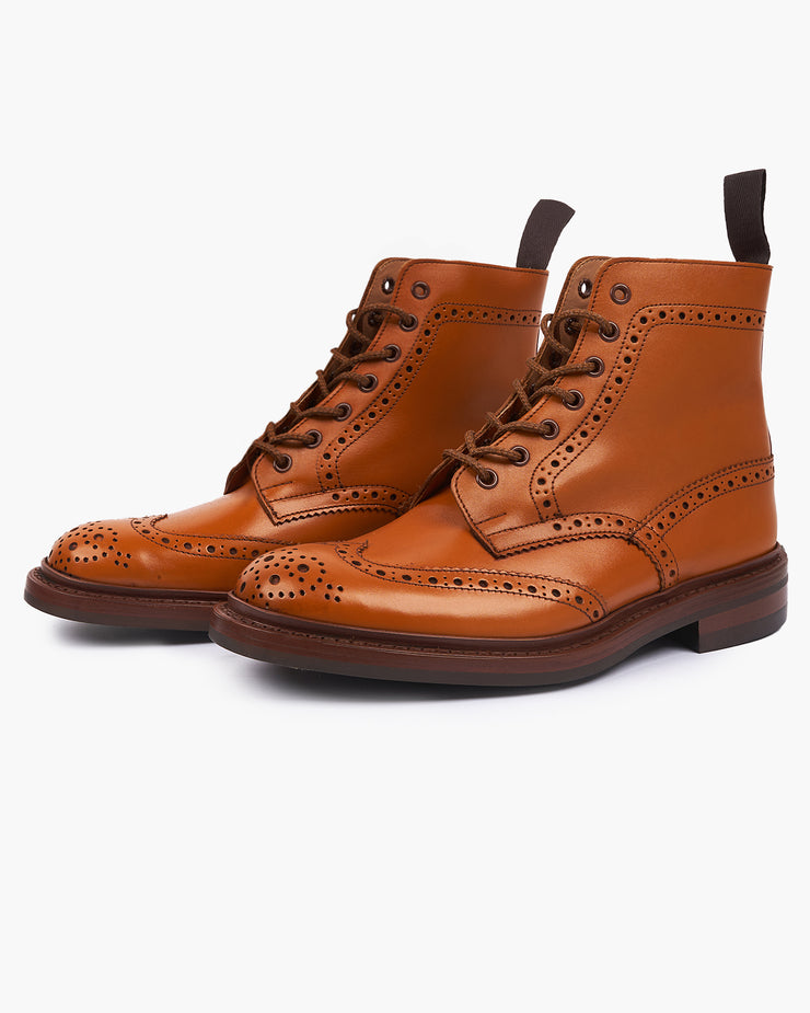 Trickers Stow Country Brogue Derby Boot - Acorn Antique