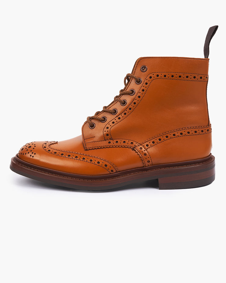 Trickers Stow Country Brogue Derby Boot Acorn Antique Dainite Sole