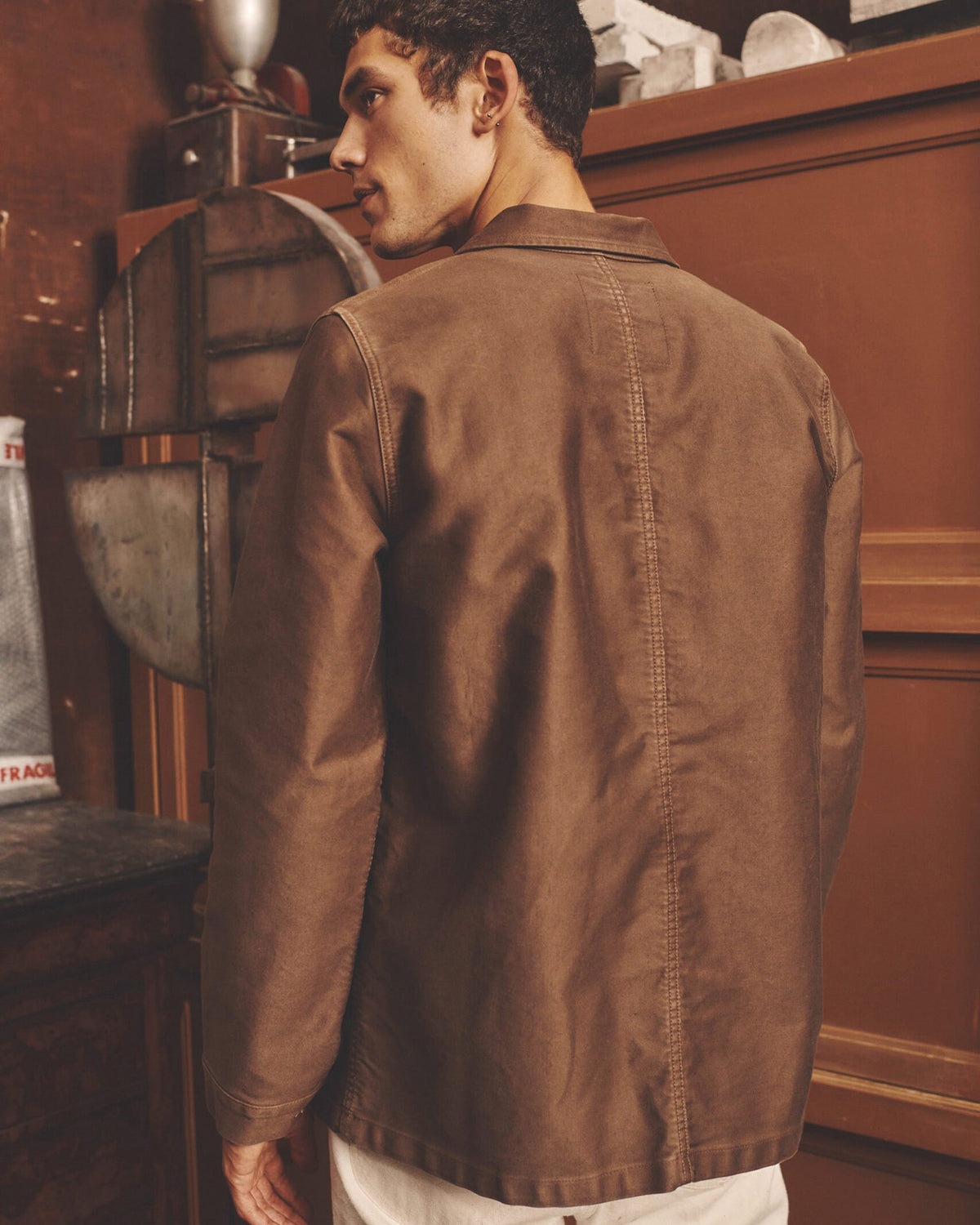 Le Mont St Michel Moleskin Authentic Work Jacket - Brown | Le Mont St Michel Jackets & Coats | JEANSTORE