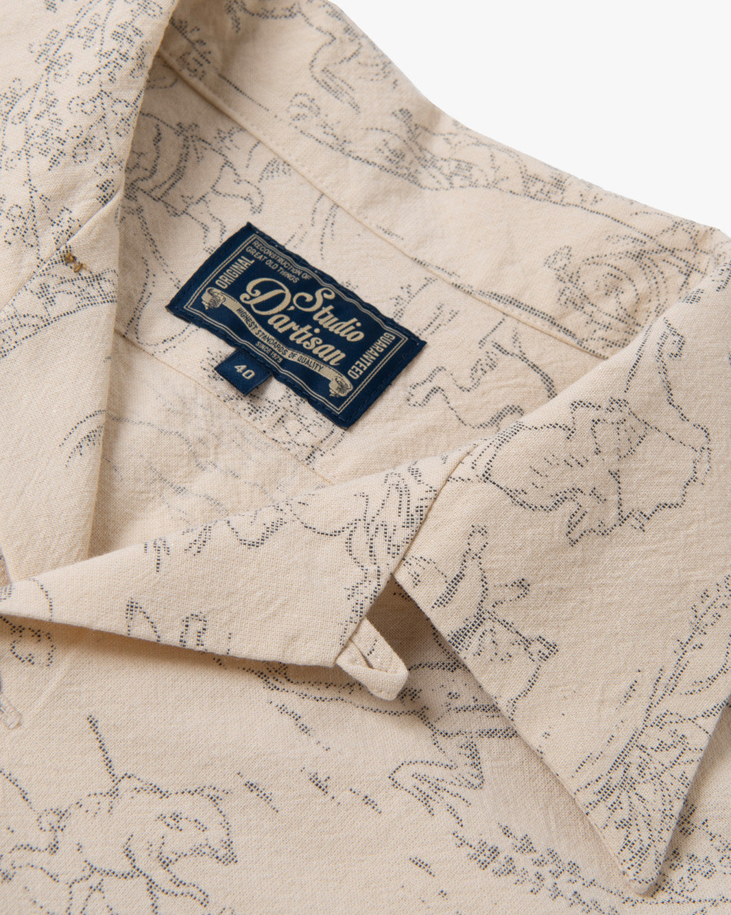 Studio D'Artisan 5736 Manga Open Collar Shirt - Ivory